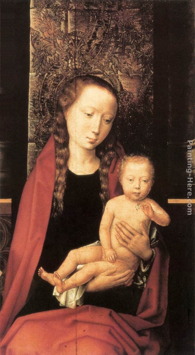 Hans Memling Virgin and Child Enthroned [detail 1]